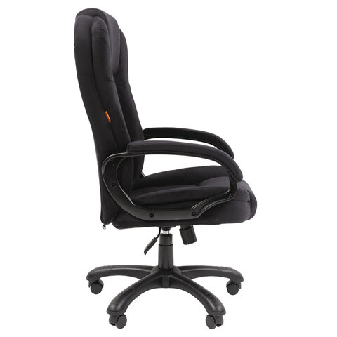 Кресло офисное Chairman CH 600, велюр, черное, 7158676