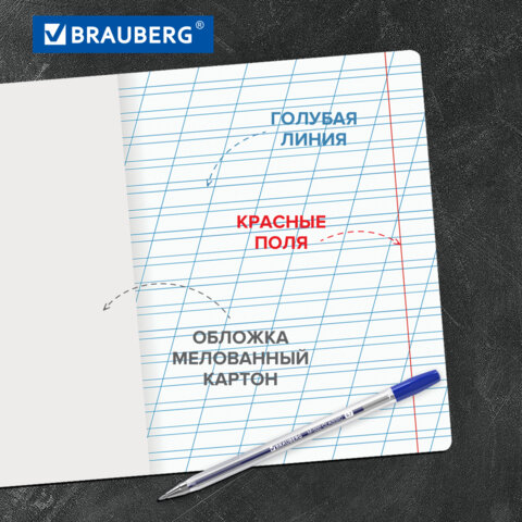 Тетради ДЭК 12 л. КОМПЛЕКТ 10 шт. BRAUBERG КЛАССИКА, косая линия, обложка картон, ЗЕЛЕНАЯ, 107061