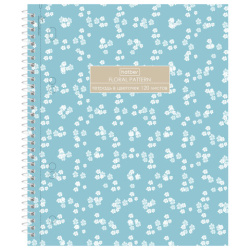 Тетрадь А5 120л. HATBER спираль, клетка, Soft-touch ламинация, 3 разделителя, Floral,, 120Тр5лВ1сп_357