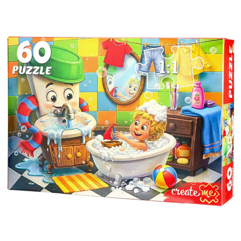 Пазл картонный "Сказки Чуковского", 60/104 элемента, АССОРТИ, поле 23,7х33 см, 8 видов, РК