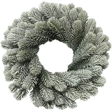 Венок новогодний заснеженный, диаметр 40 см "Снежная зима", литой ПЭТ, ЗОЛОТАЯ СКАЗКА, 592519