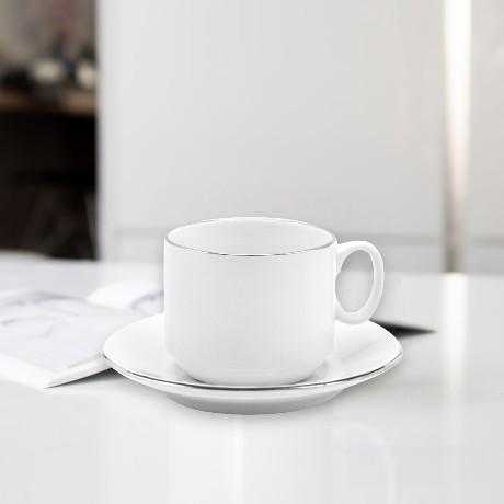 Чайная пара фарфоровая 220см³ "Экспресс" "Платиновый" (7С1344Ф34) в коробке