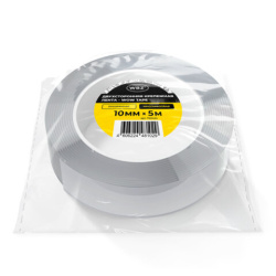 Многоразовая двухсторонняя прозрачная крепежная лента Скотч NANO tape 5 м x 1 см, толщина 1мм, WBZ, 700424