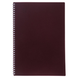 Тетрадь обложка пластик, А4 80л. гребень, клетка, HATBER, VELVET Бордо, 081564, 80Т4В1гр_01606