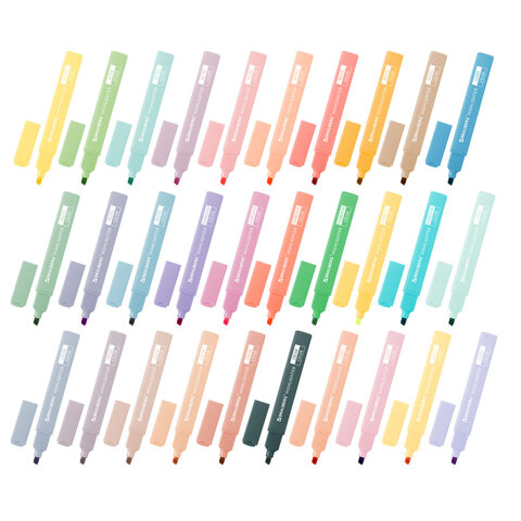 Набор текстовыделителей 30 ЦВЕТОВ BRAUBERG "SUPER MIX", линия 1-5 мм, мягкий скошенный наконечник, 152539