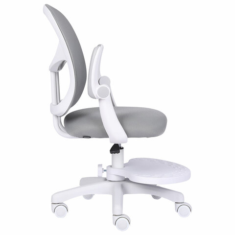 Кресло детское с подставкой для ног BRABIX "Toy MG-205", сетка/ткань TW, серое, 533153