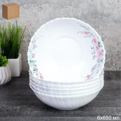Набор суповых тарелок 6 штук 650 мл 175 мм /TW-70XN (7482) /уп 8/ Нежность 748942
