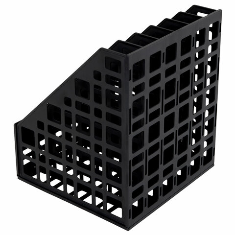 Лоток вертикальный для бумаг BRAUBERG "ULTRA", 240 мм, 6 отделений, сетчатый, сборный, черный, 238251