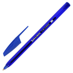 Ручка шариковая BRAUBERG X-30 CLASSIC, СИНЯЯ, мягкое письмо, пишущий узел 1 мм, линия письма 0,5 мм, 144331