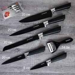 Набор кухонных ножей 6 предметов / WD-104 /уп 24/овощечистка в комплекте