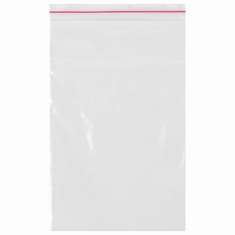 Пакеты с замком ZIP LOCK "зиплок", комплект 100 шт., 100х150 мм, ПВД, толщина 35 микрон, BRAUBERG, 606211