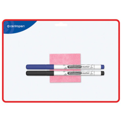 Доска двусторонняя маркерная А4 (297х210 мм), БЕЛАЯ/ЛИНИЯ, 2 маркера + салфетка, CENTROPEN, 7719, 577190201