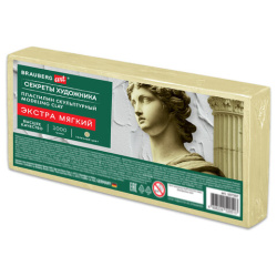 Пластилин скульптурный ЭКСТРА МЯГКИЙ ТЕЛЕСНЫЙ "Секреты художника", 1 кг, BRAUBERG ART, 107507