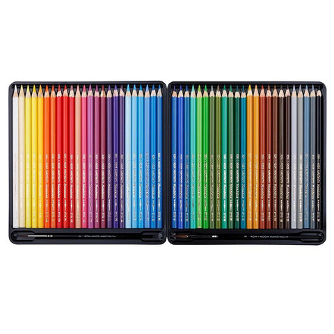 Карандаши цветные акварельные художественные KOH-I-NOOR "Mondeluz", 48 цветов, кисть, точилка, европодвес, 3713/48, 3713048003KZ