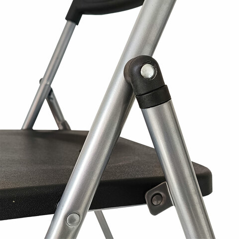 Стул складной BRABIX "Golf Lite CF-017", серебристый каркас, пластик чёрный, 532895