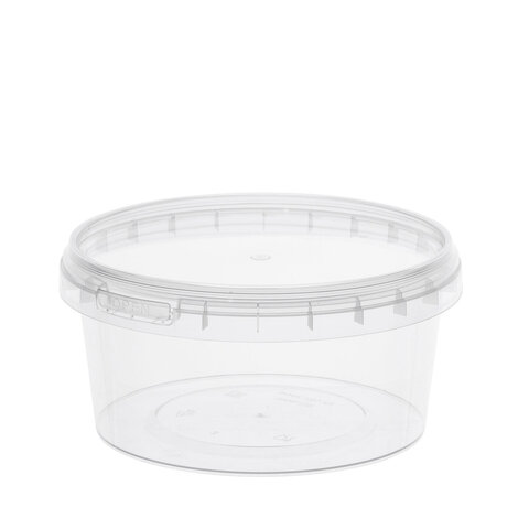 Банка с крышкой 500мл пластиковая под пресервы с контрольным замком, диаметр 122мм ВЗЛП, ШК5865, 1215КП