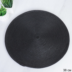 Салфетка для стола 38 см Соломка круг / L-38 black /уп.6/300/ черная_