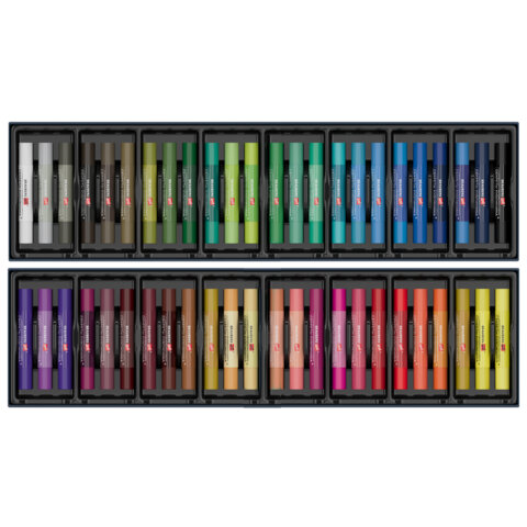 Пастель масляная BRAUBERG ART "Секреты художника", УТОЛЩЕННАЯ, 48 цветов, круглое сечение, 182102