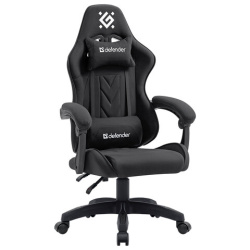 Кресло компьютерное DEFENDER Breeze, 2 подушки, ткань, черное, ш/к 25749, 64299