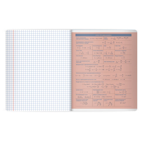 Тетрадь предметная MonoPastel 48л, пластиковая обложка, ФИЗИКА, клетка, подсказ, BRAUBERG, 405511