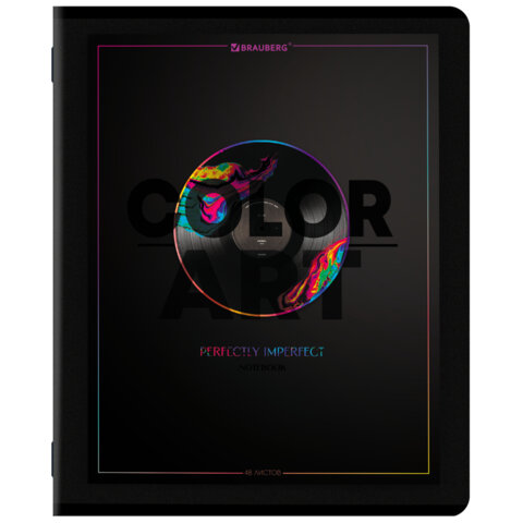 Тетради ДЭК А5 48 л. КОМПЛЕКТ 5 шт. BRAUBERG скоба, клетка, матовая ламинация, выборочный лак, MAJESTIC BLACK, 404953