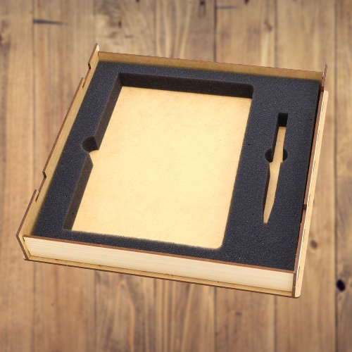 Ложемент 24,1х24,1х2 см (блокнот А5 + ручка) / Вкладыш ложемент из поролона для подарочной коробки