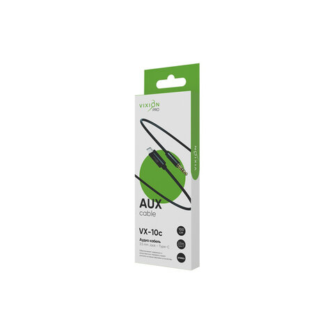 Переходник AUX, Jack 3,5 (M) - Type-C, 1 м, VIXION PRO VX-10c, черный, 02786, БП-00000931