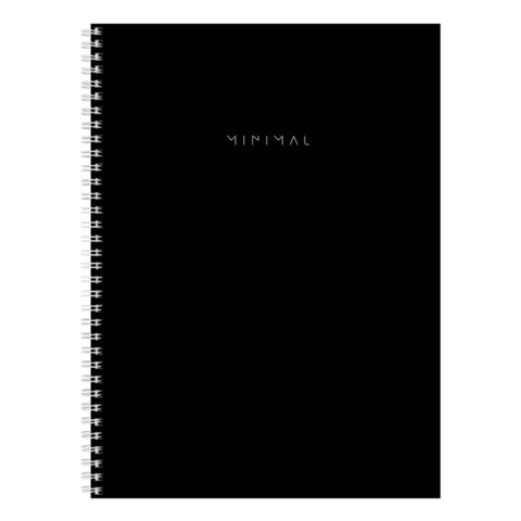 Тетрадь А4, 120 л., BRAUBERG, гребень, клетка, матовая ламинация, "Minimal Classic", 405640