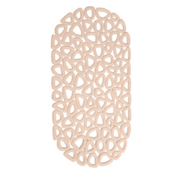 Коврик для ванны противоскользящий 68х37 см, "Треугольники", овальный, бежевый, ПВХ, PRIMILA (ПРИМИЛА), 700380