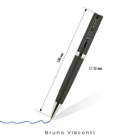 Ручка подарочная шариковая BRUNO VISCONTI "Milano", корпус черный, 1 мм, синяя, 20-0224/01