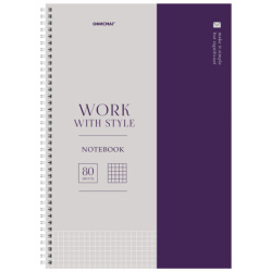 Тетрадь А4, 80 л., ОФИСМАГ, гребень, клетка, обложка картон, ОФИСНЫЙ СТИЛЬ, 405632