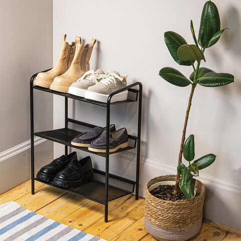 Полка для обуви "Женева-13", 450х270х600 мм, 3 полки, металл, чёрная, ПДО Ж13 Ч