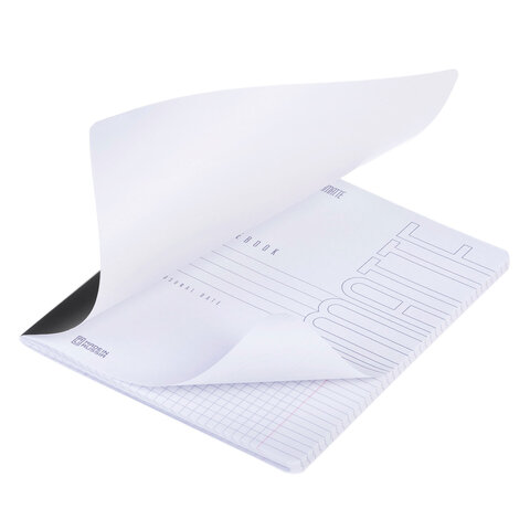 Тетрадь А5 48 л., HATBER, скоба, клетка, Soft-touch ламинация, SoloMatte "Черный бархат", 092723, 48Т5лВ1