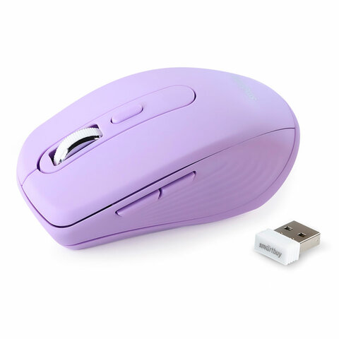 Мышь беспроводная бесшумная SMARTBUY 611AG-V, USB, 4 кнопки + 1 колесо, оптическая, лиловая, 02033, SBM-611AG-V