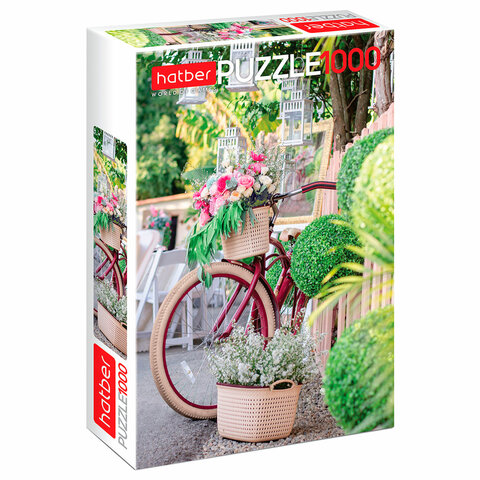 Пазл картонный 1000 элементов АССОРТИ, 10 дизайнов, 480х680 мм, HATBER