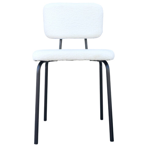 Стулья BRABIX "Ideal CF-080", КОМПЛЕКТ 4 шт., черный каркас, букле белый, 533254