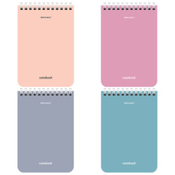 Блокнот МАЛЫЙ ФОРМАТ А6 108х145мм, 40 л., гребень, картон, клетка, BRAUBERG, КС МОРАНДИ, 118554