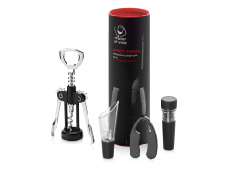 Набор аксессуаров для вина «Pinot Grigio» 2.0, Цвет черный/серебристый