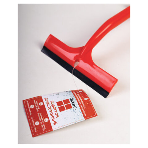 Водосгон автомобильный двухсторонний, красный, 15,5х8,5 см, Oktan, А3-01-38