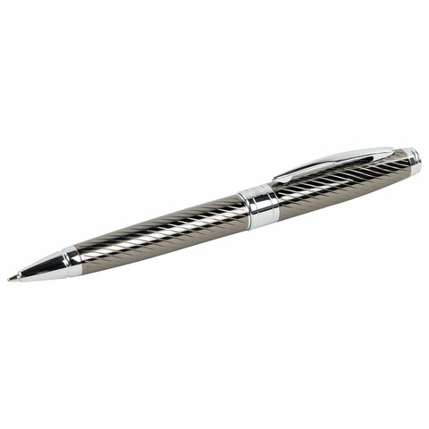 Ручка подарочная шариковая GALANT "Gotter", корпус оружейный металл, детали серебро, узел 0,7 мм, линия письма 0,5 мм, синяя, 144176