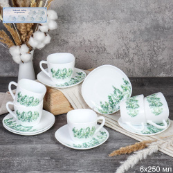 Чайный набор 12 предметов 250 мл квадратная / FXB220/FBD220-6A (7520) /уп 8/