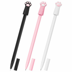 Ручка с топпером шариковая масляная FUNSTER (ФАНСТЕР) "CAT PAWS", СИНЯЯ, корпус ассорти, пишущий узел 0,7 мм, линия письма 0,35 мм, 144369