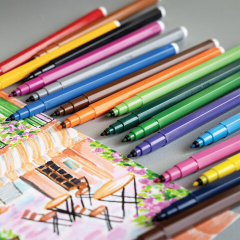 Фломастеры 18 ЦВЕТОВ CENTROPEN "Washable", смываемые, вентилируемый колпачок, 7790/18TP, 777901885