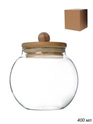 Банка для сыпучих бамбуковая крышка Бочонок 400 мл / GT-SWY-10 /уп 100/
