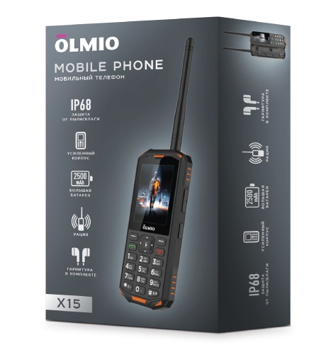 X15 Olmio (черный-оранжевый) Мобильный телефон