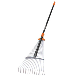 Грабли веерные 15 зубьев раздвижные, захват 20-60 см, ОБЩАЯ ДЛИНА 120-150 см, RABBITEX (РАББИТЕКС) "LONG HANDLE", 700495