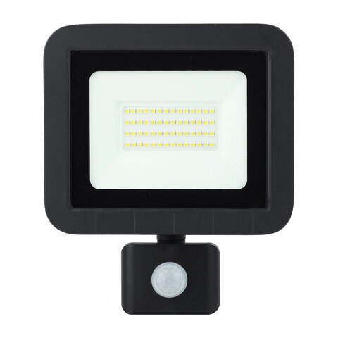 Прожектор светодиодный ЭРА, датчик движения, 50(415) Вт, 6500К, 4000 Лм, IP65, черный, LPR-041-2-65K-050, Б0043587