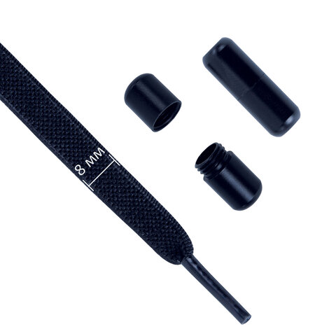 Шнурки плоские эластичные СИНИЕ длина 100 см, ширина 8 мм, 2 капсулы, цвет синие, SHEGRA, 701709