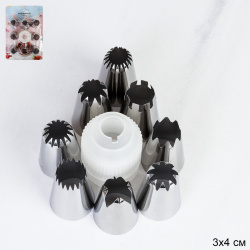 Кондитерские насадки большие 8 штук с адаптером /основание 30 мм / LO-B900 /уп 144/