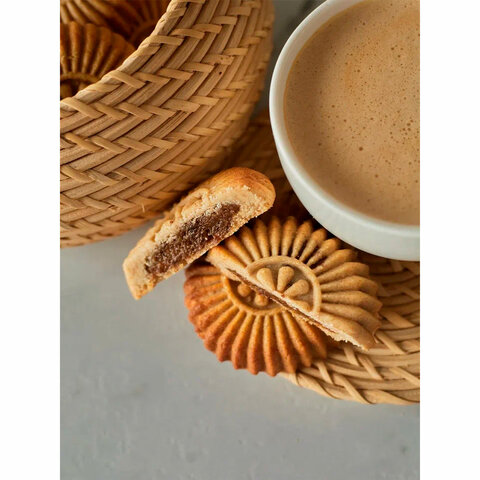 Печенье песочное "Солнышко" с начинкой из финика и изюма, БЕЗ САХАРА, 700 г